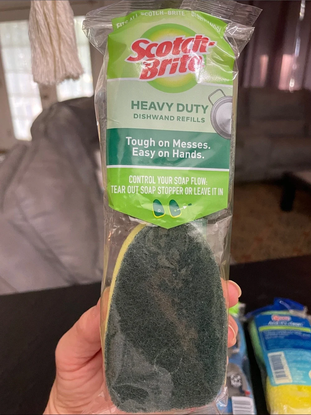Heavy Duty & Non-Scratch Dishwand Refills - Green & Blue & 2Pk Scourers All New